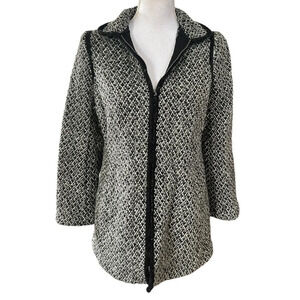 Talbots Marled Wool Coatigan Stand Collar Coat Sweater Knit Medium Petite